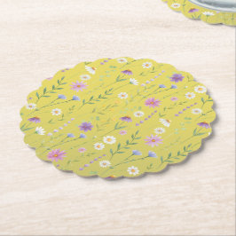 Posavasos De Papel Vegetación moderna Acuarela Rústica Botánica flora