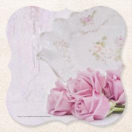 Posavasos De Papel Velas Y Rosas