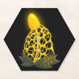 Posavasos De Papel Velo mágico de novia hongo amarillo espárrago