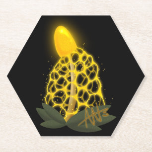 Posavasos De Papel Velo mágico de novia hongo amarillo espárrago