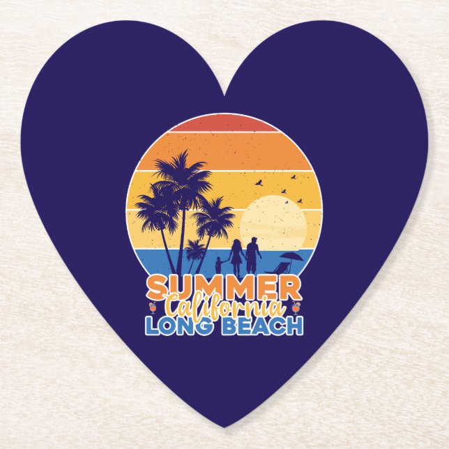 Posavasos De Papel Verano California Long Beach-66594 (Anverso)