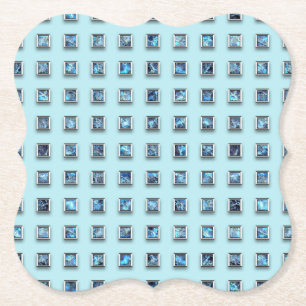 Posavasos De Papel Verde azulado azul y oro Gem moderno