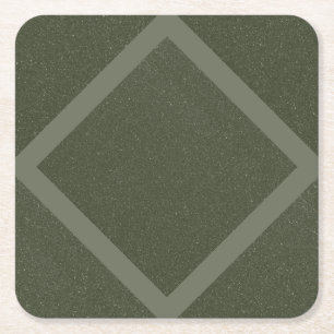 Posavasos de papel verde de musgo geométrico