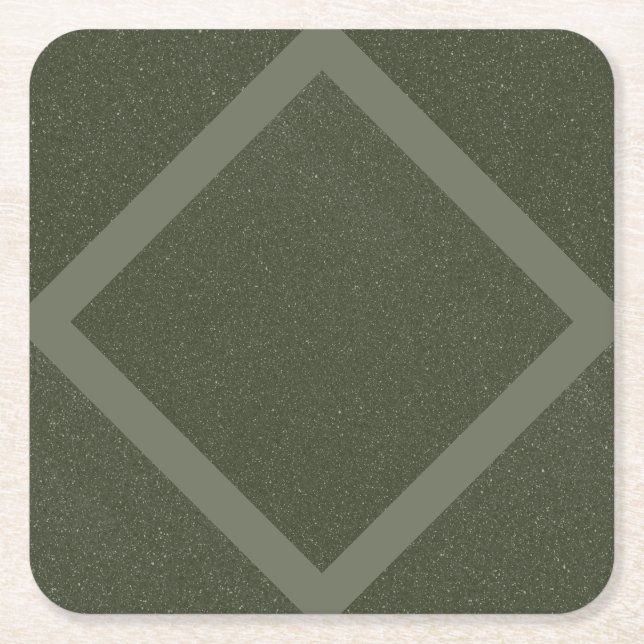 Posavasos de papel verde de musgo geométrico (Anverso)