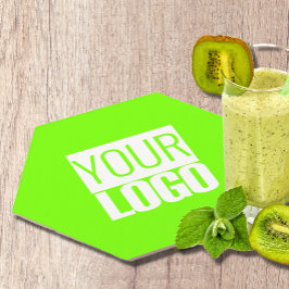 Posavasos De Papel verde fluorescente - añade tu logotipo