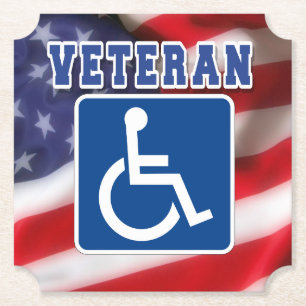 Posavasos De Papel Veteranos discapacitados de los Estados Unidos