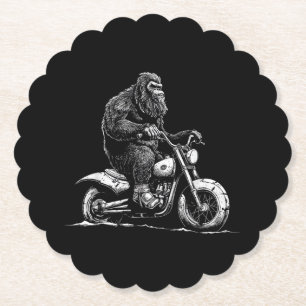 Posavasos De Papel Viajando En Motocicleta Funny Sasquatch M