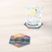 Vibrante Beach Background Faux Purpurina Boda