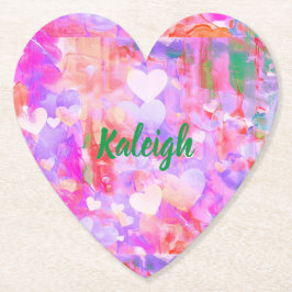 Posavasos De Papel Vibrante escayola de papel rosa de corazón