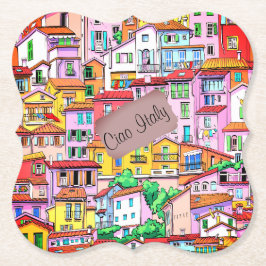 Posavasos De Papel Vibrante fachada italiana