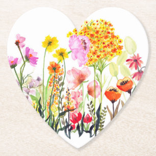 Posavasos De Papel Vibrante jardín de flores silvestres