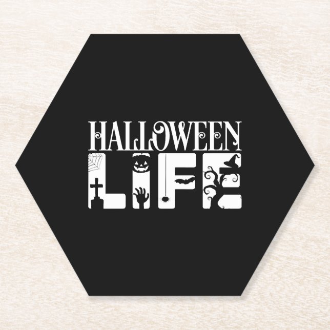Posavasos De Papel Vida de Halloween (Anverso)