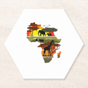 Posavasos De Papel Vida salvaje del continente africano Sunset Safari
