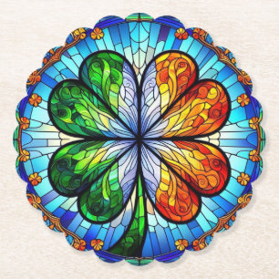 Posavasos De Papel Vidrio Manchado Saint Patrick's Day