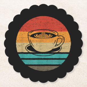 Posavasos De Papel Vintage de estilo retro del café