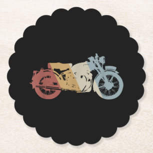 Posavasos De Papel Vintage estilo retro de motocicleta