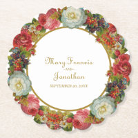 Vintage Floral Garland Rosas otoño caen en matrimo