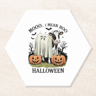 Posavasos De Papel Vintage Halloween Farm Cow