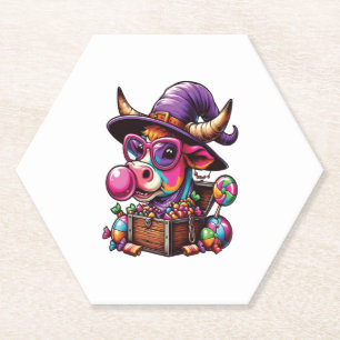 Posavasos De Papel Vintage Halloween Farm Cow