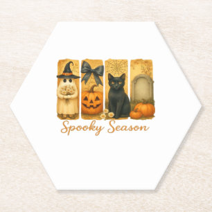 Posavasos De Papel Vintage Halloween Spooky Season, lindo fantasma fl