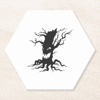 Posavasos De Papel Vintage Haunted tree Halloween