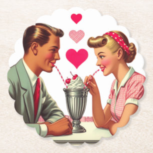 Posavasos De Papel Vintage/retro tienda de malta de los años 50 Valen