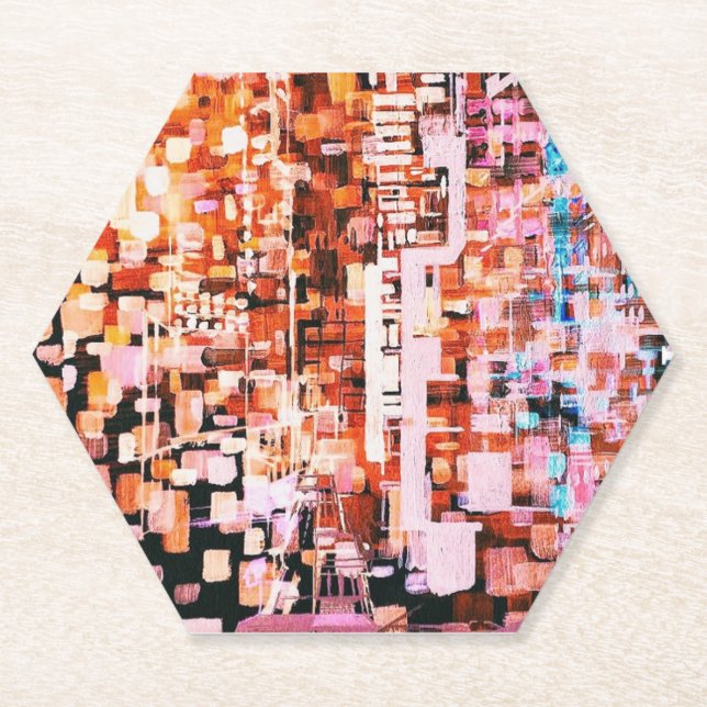 Posavasos De Papel Vista nocturna de Flight Pegatina (Anverso)