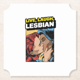 Posavasos De Papel Vive Ríe Lesbiana