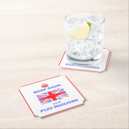 Posavasos De Papel Watercolor British Union Jack Keep Calm Mahjong