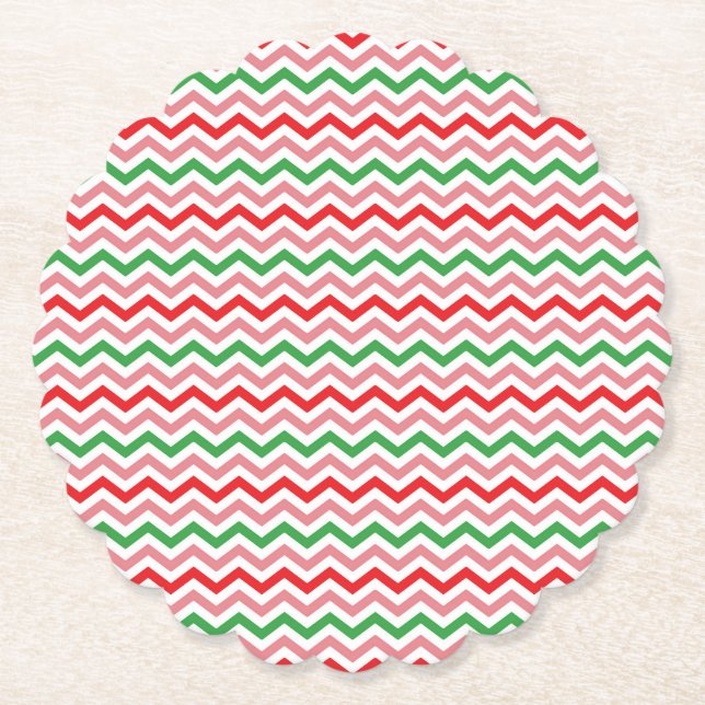 Posavasos De Papel Watermelon Summer Zigzag Stripes Pattern-56209 (Anverso)