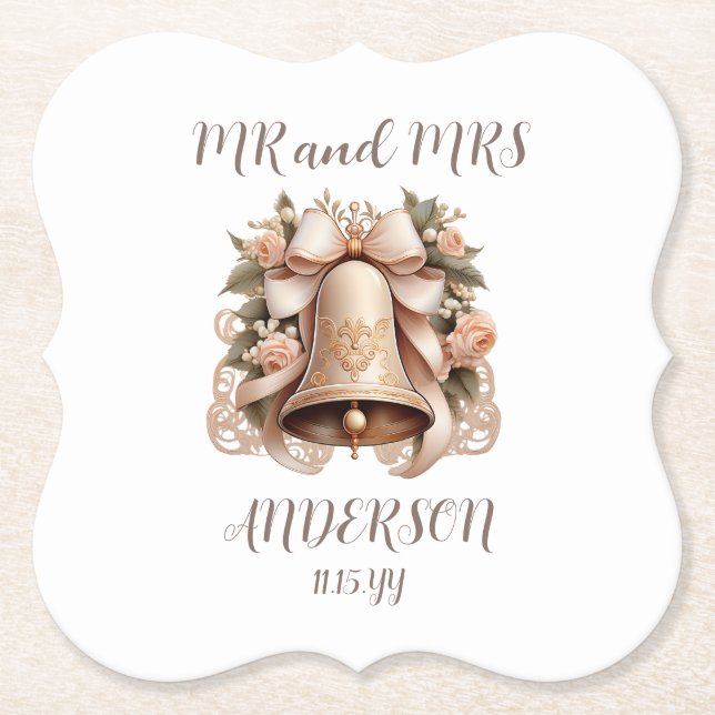 Posavasos De Papel Wedding Bell Coaster (Anverso)