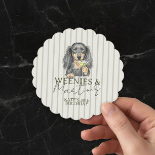 Posavasos De Papel Weenies manos dibujadas y Martinis Dachshund
