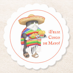 Posavasos De Papel WENDELITO Cinco de Mayo ScallopRedondo de papel
