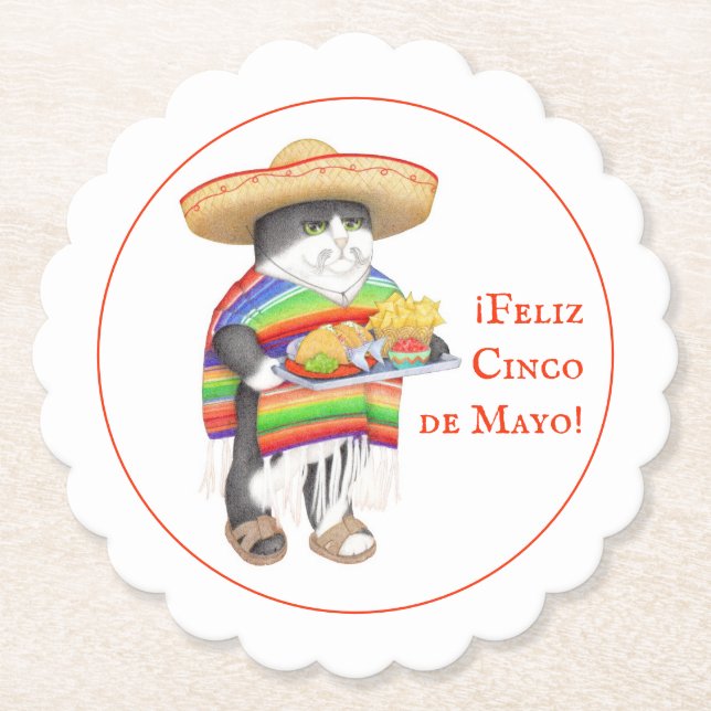 Posavasos De Papel WENDELITO Cinco de Mayo ScallopRedondo de papel (Anverso)