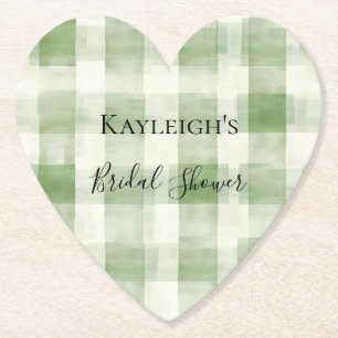 Posavasos De Papel Western Green Cream Plaid Stripes Country  