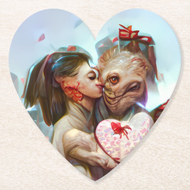 Posavasos De Papel Whimsical Alien Romance (Anverso)