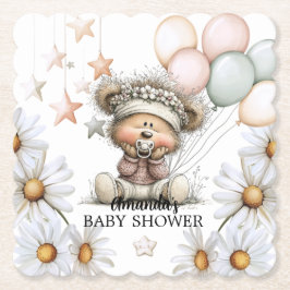 Posavasos De Papel Whimsical Teddy Bear Baby Shower