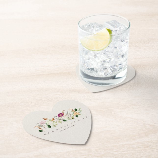 Posavasos De Papel Whimsical Wildflowers Garden Wedding (In situ)