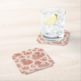 Posavasos De Papel Whispers of the Country - Red Toile Paper Coas