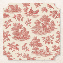 Posavasos De Papel Whispers of the Country - Red Toile Paper Coas