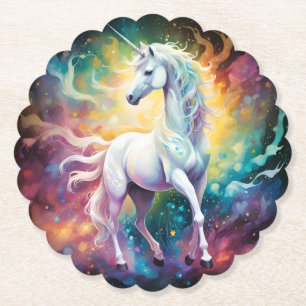 Posavasos De Papel White Wonder: El Unicornio espectral blanco,