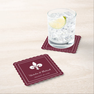 Posavasos De Papel Wine Fleur de Lis Boda Reasters