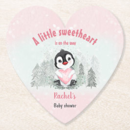 Posavasos De Papel Winter Valentines Chica Baby Shower Heart Paper