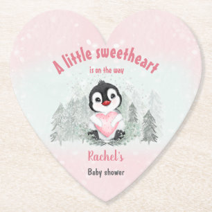 Posavasos De Papel Winter Valentines Chica Baby Shower Heart Paper