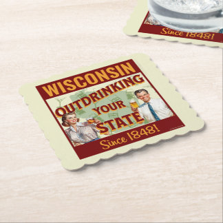 Posavasos De Papel Wisconsin Bebe Más que tu Estado Desde 1848