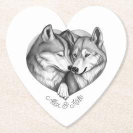 Posavasos De Papel Wolf Couple
