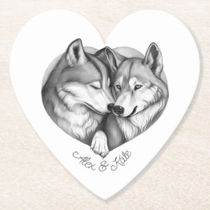 Posavasos De Papel Wolf Couple
