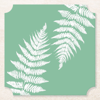 Posavasos De Papel Woodland Fern Leaf Custom Background Colors