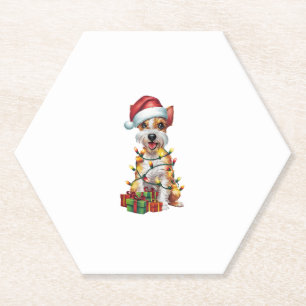 Posavasos De Papel Xmas iluminando a Navidades de perros de Santa Sil