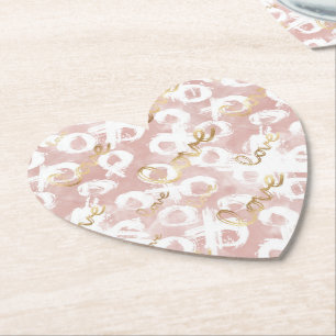 Posavasos De Papel XO de amor al oro blanco rosado